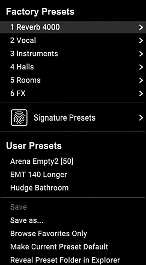 preset related options