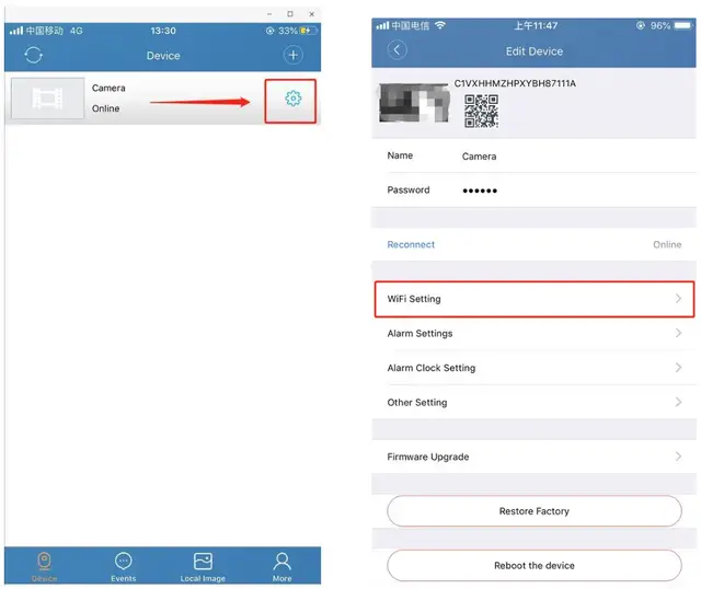 Caméra WiFi chargeur rapide sans fil AMZCEV - Réglage WIFI pour télécommande