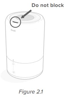 levoit Ultrasonic Top-Fill Cool Mist 2-In-1 Humidifier Diffuser User Manual - Do not block the mist outlet This will damage the humidifier