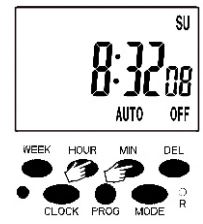 CFGROW Digital Timer Outlet User Manual - Press the “HOUR” and “MIN” button
