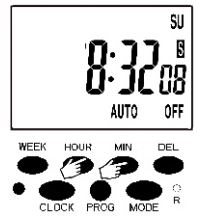 CFGROW Digital Timer Outlet User Manual - Press the “HOUR” and “MIN” button