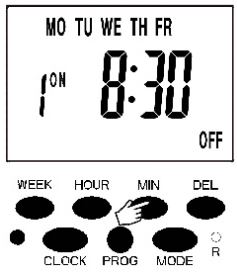 CFGROW Digital Timer Outlet User Manual - Press the MIN button