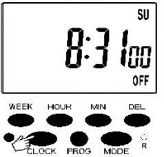 CFGROW Digital Timer Outlet User Manual - press “clock” button