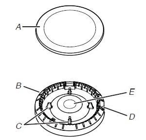 FREESTANDING GAS RANGE - burner base.