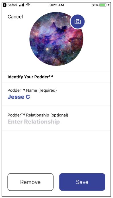 omnipod View App User Guide - Edit a Podder’s Details