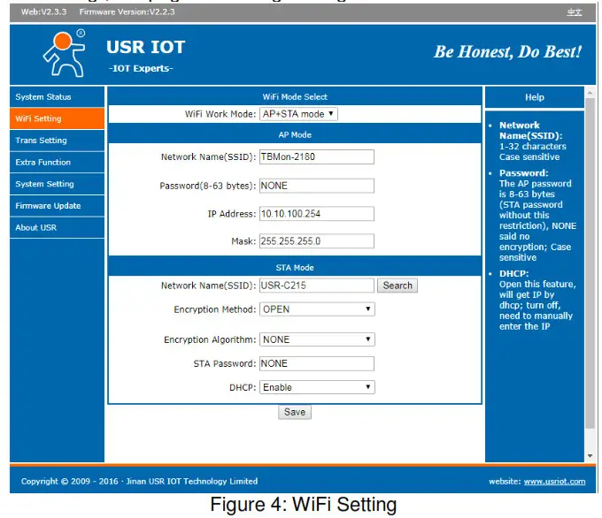KO4BB Appendix A Configuring the WiFi Module Option - WiFi Setting