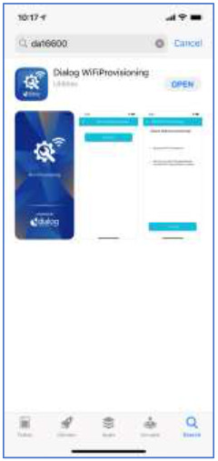 dialog DA16600 Provisioning the Mobile App for AndroidiOS - iOS