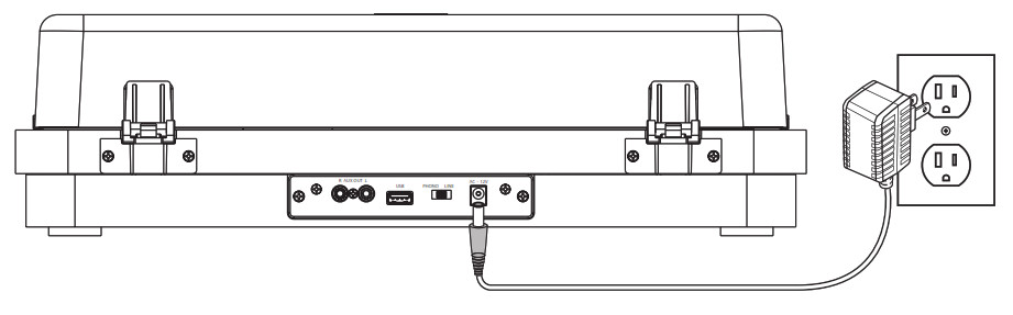 iLIVE ITTB401DW Turntable with Bluetooth Transmitter- Power