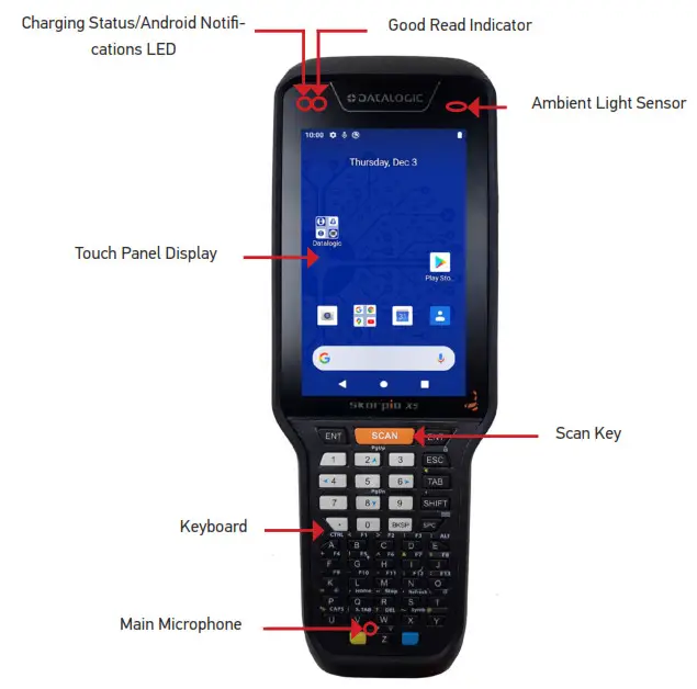 DATALOGIC SKORPIO X5 Rugged Mobile Computer- Front View