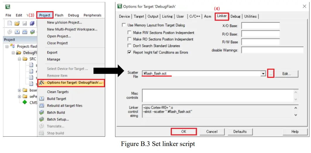 EPSON S1C31 Family Self Modifying Library-Set linker script3