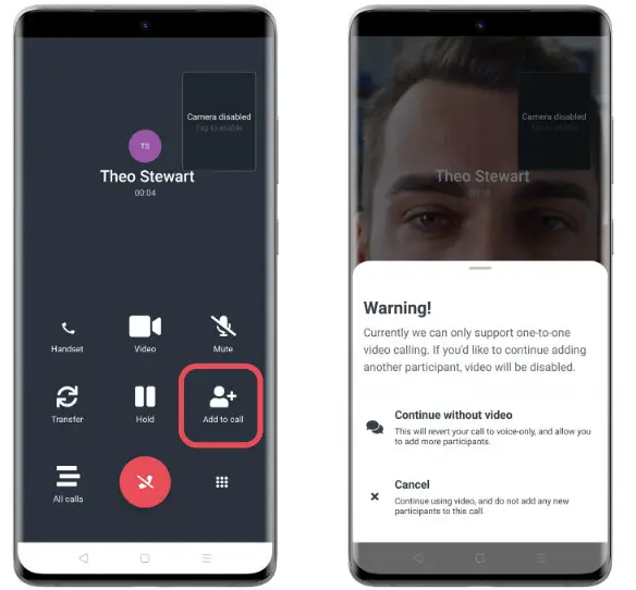 HiHi Connect 2 App For Android- Add to Call icon