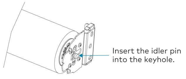 CRESTRON CS SHADE-ROLLER BATT Window Shading Solution - Insert the Idler Pin into the Keyholet