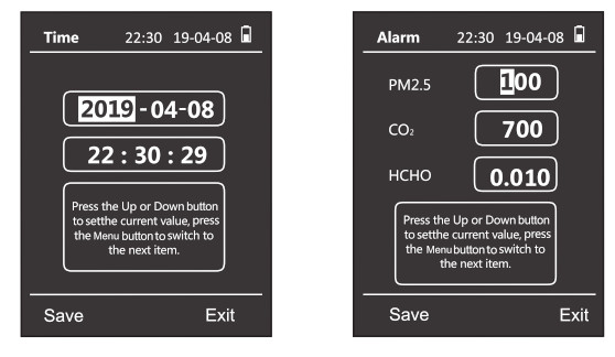 Temtop M2000 2nd Generation Multi Functional Air Quality Detector - Date and time