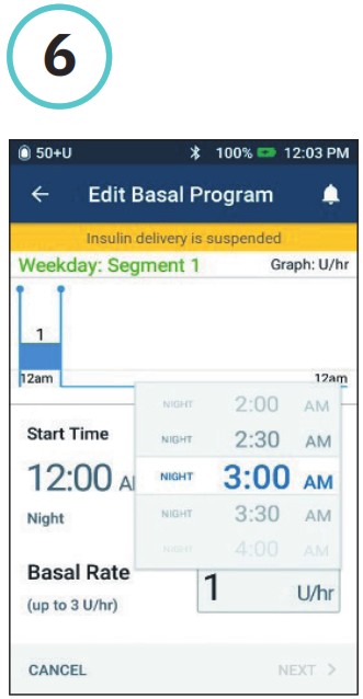 omnipod DASH Insulin Management System - How to Edit a Basal System 6