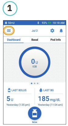 omnipod DASH Insulin Management System - How to View Insulin and BG History 1