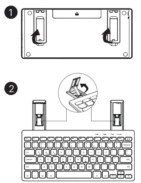 onn F12 Screenshot Compact Wireless Keyboard- Using the Stand