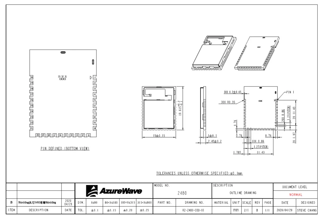 AzureWave AW CU484 IEEE 802 15 4 and Bluetooth LE 5 0 wireless microcontroller Stamp LGA Module - fig2