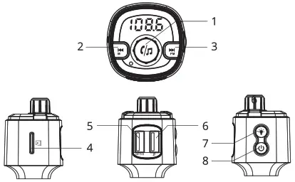 CRUST CS50 Car Bluetooth FM Transmitter - Opareting Instructins
