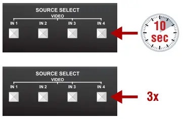 LIGHTWARE MMX2 4x1-H20 HDMI 2.0 Switcher High Definition Interface - Restore the Factory Default Settings
