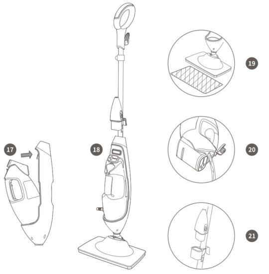 LIGHT N EASY 7688ANB 2 Steam Mop Cleaners 9 in 1 with Detachable Handheld
Unit - fig8
