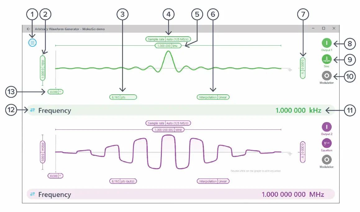 LIQUID Arbitrary Waveform Generator Software - Interface