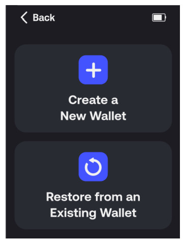 SecuX Nifty Hardware Wallet - configuration mode