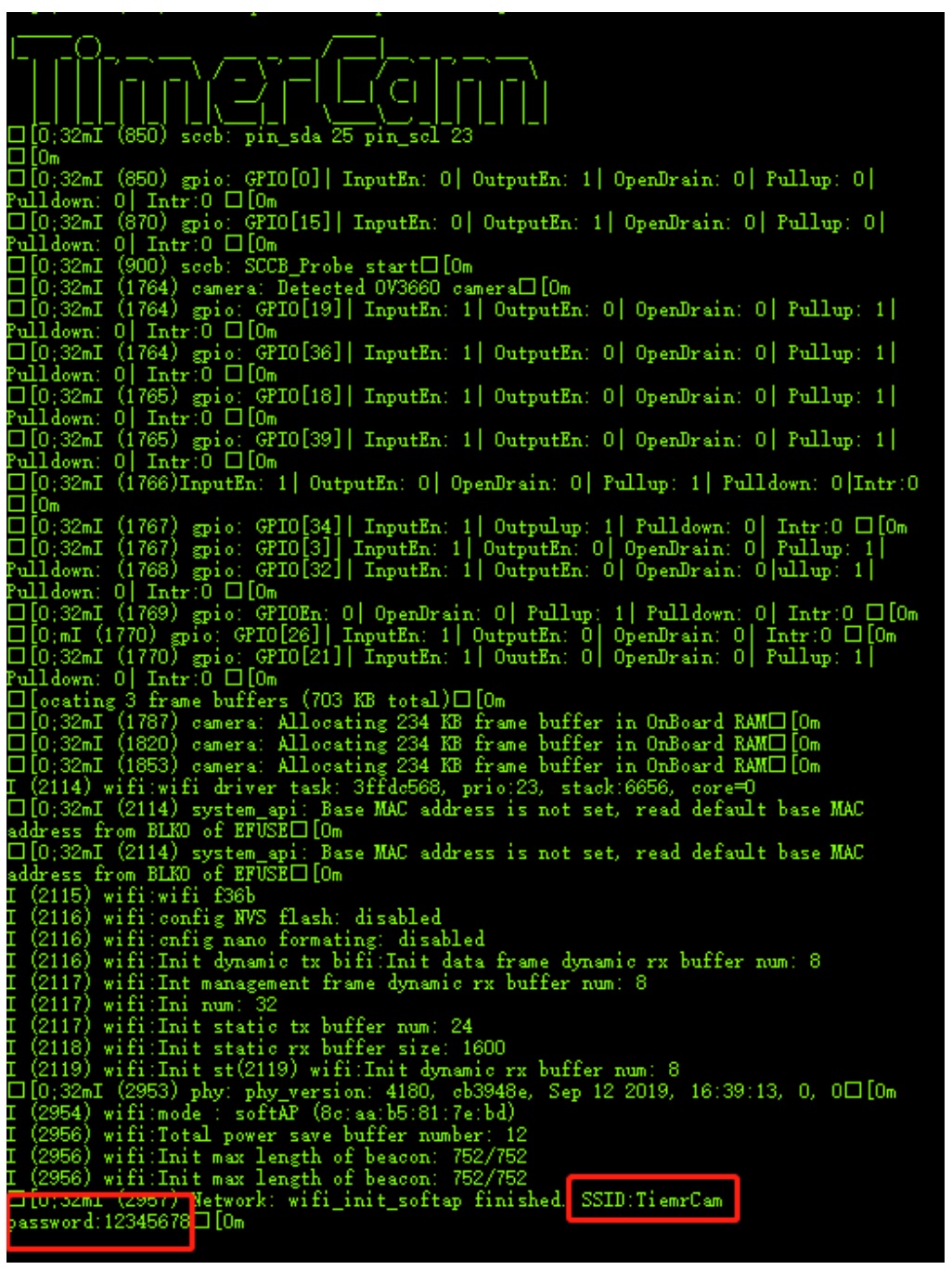M5STACK ESP32 Core Ink Developer Module - Power on the cable into ESP32TimerCam