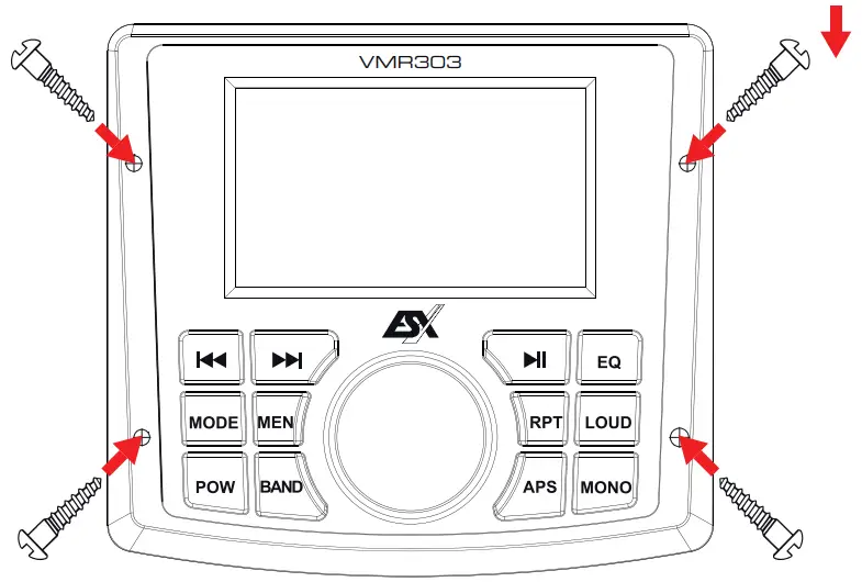 esxaudio VMR303 Marine Media Audio receiver - FIG 4