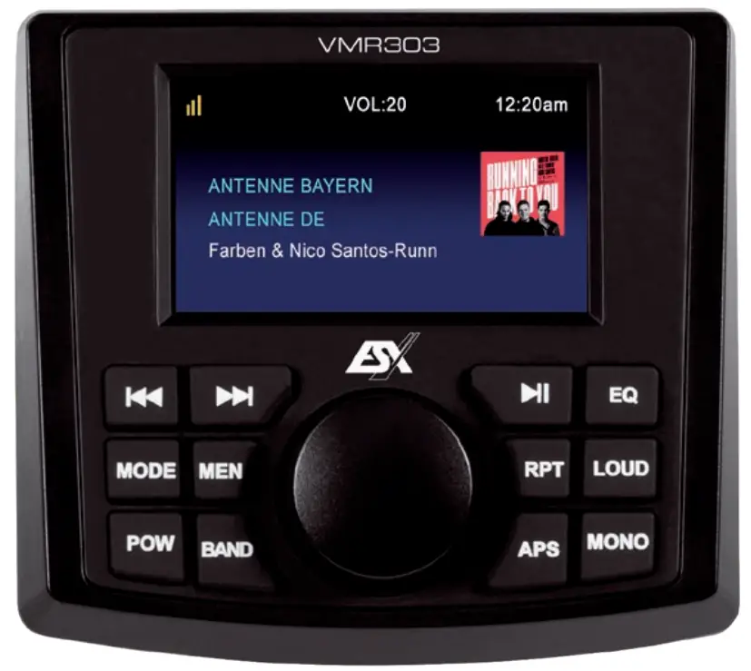 esxaudio VMR303 Marine Media Audio
receiver