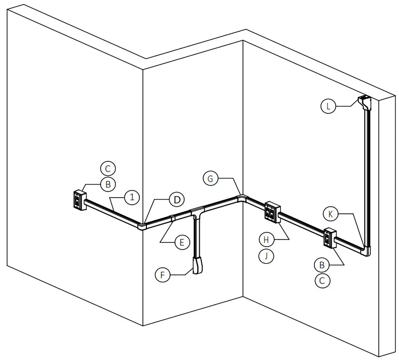 LDPH3 Type Ldph Raceway for Use with Panduit Type Ldph Surface Raceway Routing System - PARTS LIST