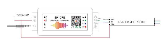 SP107E Bluetooth LED Music Controller Operating Instructions - Wire Connection