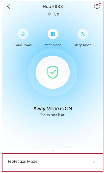 Tp Link H100 Tapo Smart IoT Hub with Chime - Set Protection Mode 3