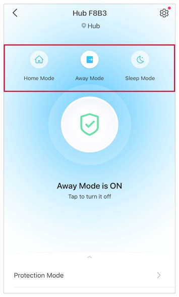 Tp Link H100 Tapo Smart IoT Hub with Chime - Set Protection Mode 6