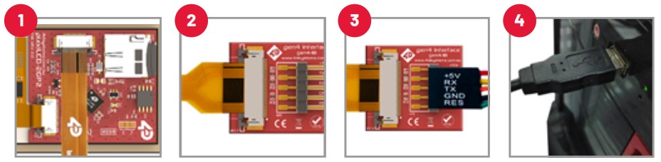 4D SYSTEMS pixxiLCD 13P2 CTP CLB Display Arduino Platform Evaluation Expansion Board - Connection Options 2