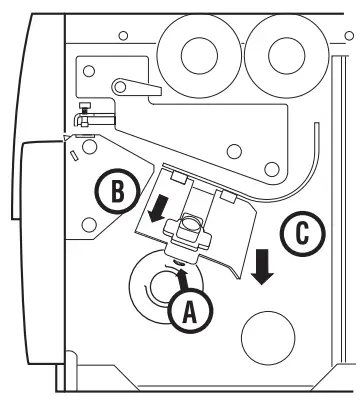 Intermec EasyCoder 3400e Bar Code Label Printer -media path