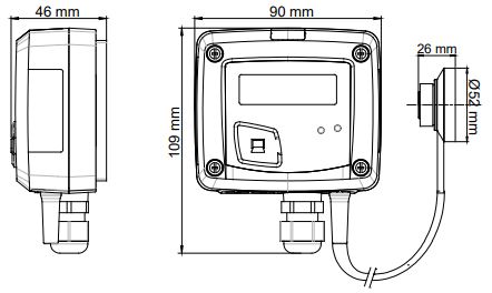 sauermann LR 110 Light Sensor or Transmitter User Guide - Dimensions