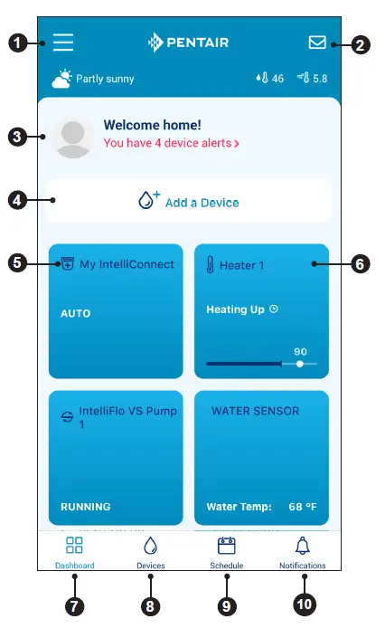 PENTAIR HOME App for Intelliconnect Control System FIG (1)