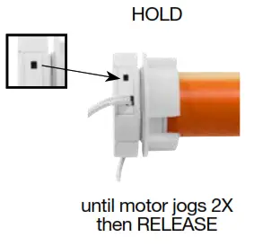 SUN GLOW Programming Resides with the Motor - OPERATING SHADE AT MOTOR HEAD