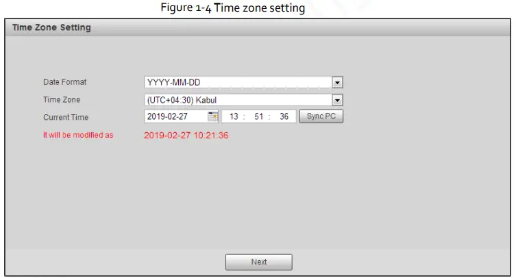Zhejiang Dahua Vision Technology DH-SD2AY Network PT Camera Web 3.0 - Time zone setting