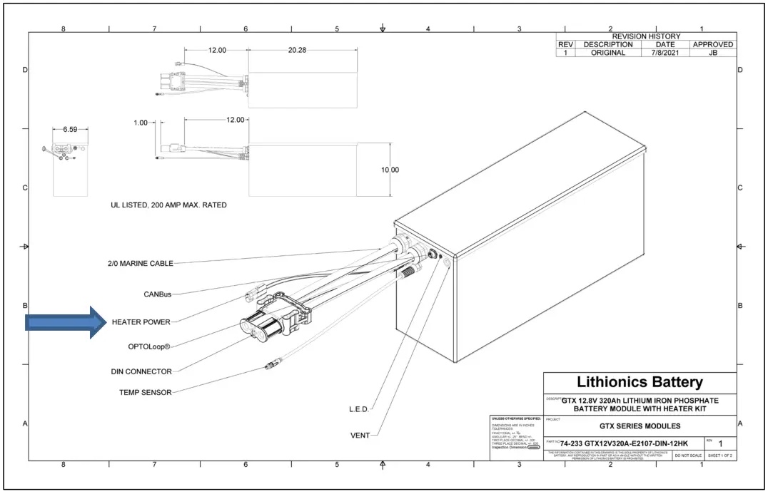 Lithionics Battery Internal Module Cold Weather Heating Kit