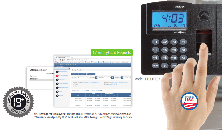 TIMETRAX Elite Bio Biometric Time CLock System User Guide