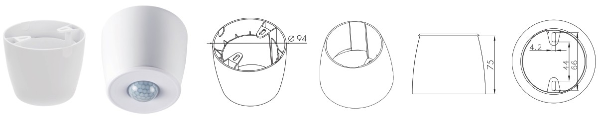 mesh PIR Standalone Motion Sensor with Bluetooth - Detection Pattern 13