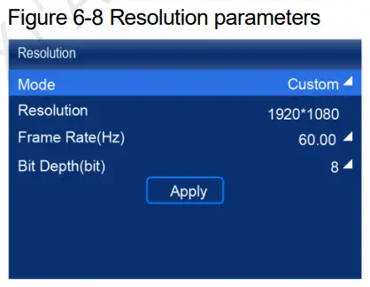 NOVASTAR KU20 LED Display Controller - Resolution parameters