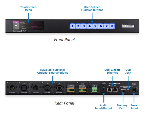 Interactive TECHNOLOGIES CueServer 3 Pro CS-3900 Rack-Mountable Lighting Control Processor (1)