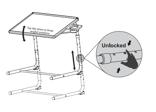 JAXSUNNY HG61A1085 Adjustable Tray Table - STEP 2