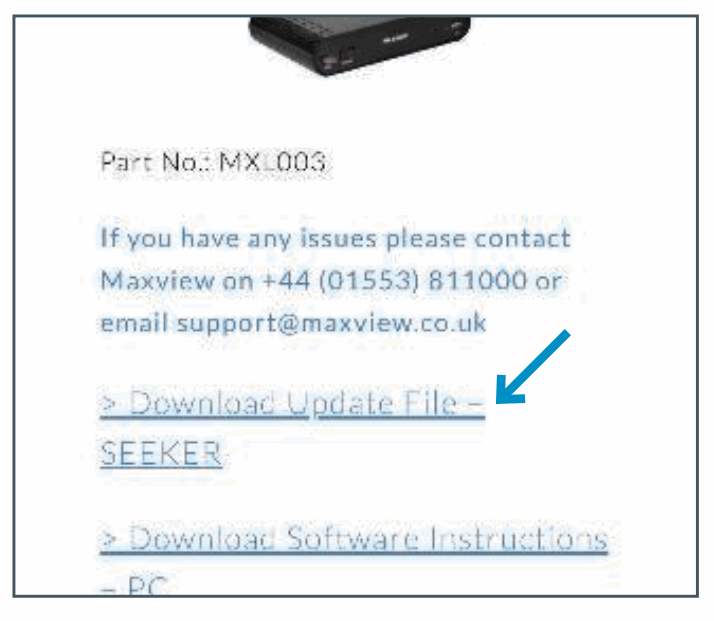 MAXVIEW Seeker Wireless Software Update Procedure for PC Users - website