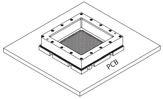 Microsemi CCGA Adapter Sockets - Reflowed to the PCB.