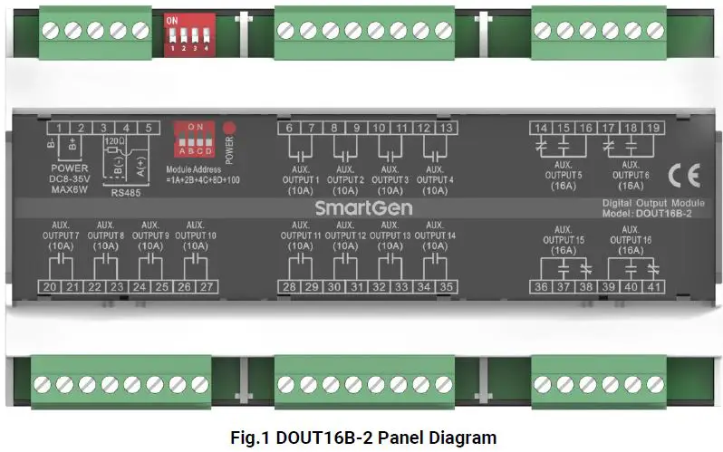 SmartGen DOUT16B-2 Digital Output Module User Manual