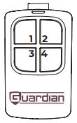 GUARDIAN UTX Universal 4 Button Remote Control Instruction Manual - Enter the four digit code corresponding