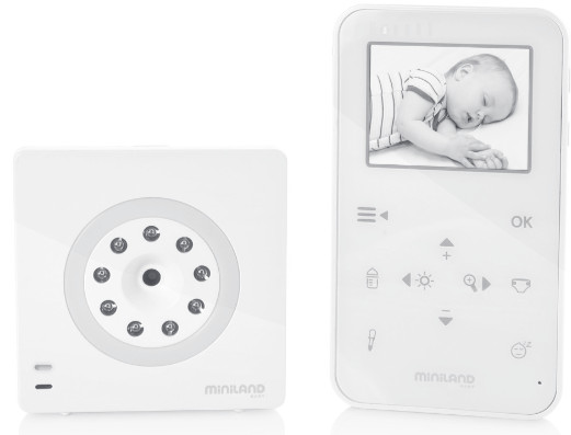 Miniland 89149 Wireless Baby Intercom with Camera and 2.4 Inch Screen